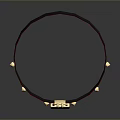 Stylish Black Collar With Gold Studs And Lock For Daily Use