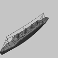 Vintage Cruise Ship Model With Four Funnels And Classic Hull Structure