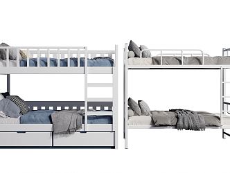 Modern Hop-up Bed Hop-down Bed Bunk Bed 3d model