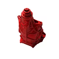 Red Mechanical Component Design With Structural Details And Industrial Engineering Features 3d model