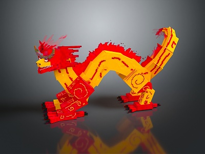 Modern toy dragon 3d model