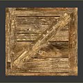 Vintage Wooden Crate With Crossed Slats Cube Shape And Textured Surface