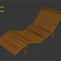 Natural Wood Slatted Lounge Chair With Ergonomic Design For Outdoor Garden Furniture