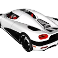 White Sports Car With Red Interior And Sleek Aerodynamic Design Features