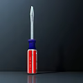 Hardware Tool Screwdriver With Blue And Red Handle And Silver Tip For Home Repair