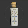 Elegant White Snuff Bottle With Golden Lid Floral Patterns And Bead Designs