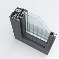 Modern window group angle system casement window group angle display 3d model