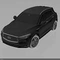 Infiniti Black SUV With Sleek Modern Exterior Design And White Wheels