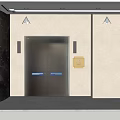 Modern Elevator Double Doors With Stainless Steel Design In Building Interior