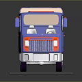 Blue And Beige Toy Truck With Red Accents And Cargo Area
