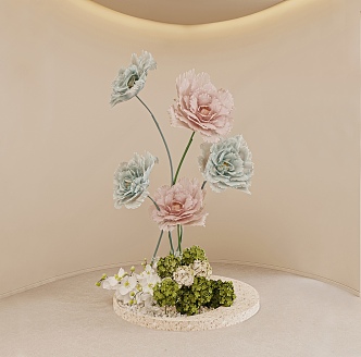 Modern floral art beautiful Chen 3d model