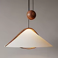 Modern Minimalist Pendant Light With White Lampshade And Wooden Accents Design