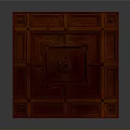Red Wooden Square Architectural Decorative Panel With Carved Design Elements 3d model
