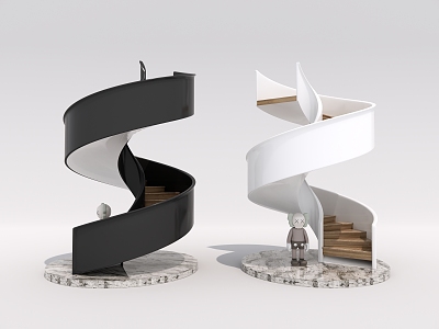 modern revolving staircase 3d model