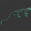 Realistic Komodo Dragon 3D Model Standing On Gray Background With Detailed Skin
