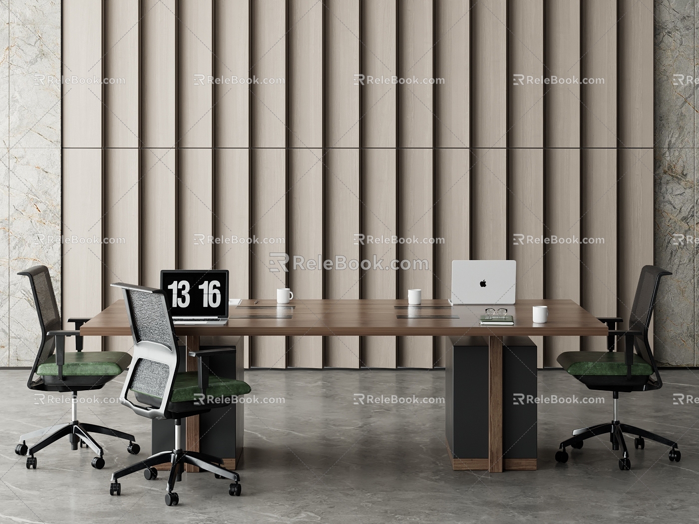 Office Desk and Chair Conference Table Office Chair Office Background Wall model