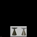 Modern Round Side Tables With Marble Top And Conical Metal Base 3d model