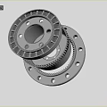 High Precision Industrial Machinery Component With Gear And Flange Design 3d model