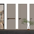 Modern Home Swing Doors With Various Designs Including Glass Panel And Beige Finish