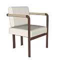 Stylish Modern Leisure Chair With Wooden Arms And Fabric Upholstered Seat