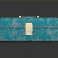 Vintage Style Blue Metal Toolbox for Household Storage with Black Handle