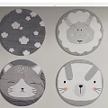 Adorable Round Rugs With Various Cartoon Animal Patterns For Kids Room Decor
