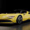 Yellow Sports Car With Sleek Aerodynamic Design Black Roof And Red Brake Calipers