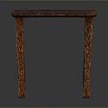 Rustic Vintage Wooden Table With Dark Tabletop And Sturdy Wooden Legs For Home Decor