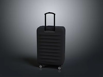 Black Hard Shell Suitcase With Telescopic Handle And Rolling Wheels For Travel 3d model