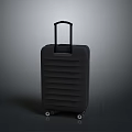 Black Hard Shell Suitcase With Telescopic Handle And Rolling Wheels For Travel