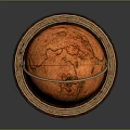 Decorative Globe Ornament Set With Wooden Stand Base And Vintage Map Design For Home Decor