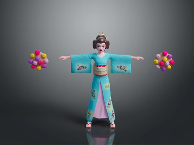 Kimono Beauty Kimono Japanese Kimono Japanese Woman Oriental Woman Asian Woman Female 3d model