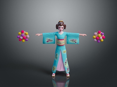 Kimono Beauty Kimono Japanese Kimono Japanese Woman Oriental Woman Asian Woman Female 3d model