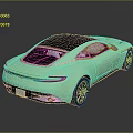 Pastel Green Modern Sports Car With Two Door Black Roof And Black Wheels