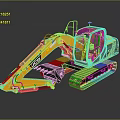 Yellow VCE Brand Modern Excavator With Black Tracks And Glass Cab