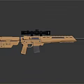 Orange Tactical Sniper Rifle With High Precision Scope And Modern Design