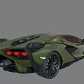 Green Luxury Sports Car With Sleek Exterior Red Interior And Unique Front Styling