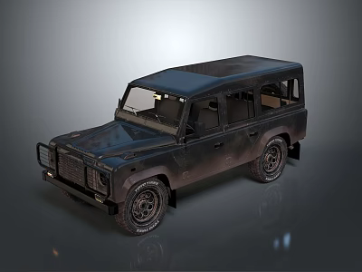 Vintage Off Road Vehicle with Classic Boxy Design and Rugged Exterior Details 3d model