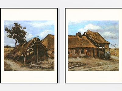 Van Gogh House Landscape Oil Painting Double Hanging Painting model