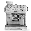 Stainless Steel Espresso Machine With Digital Display Gauges And Knobs For Modern Kitchen