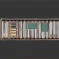 Industrial Equipment Metal Container Featuring Rustic Surface Ventilation Grilles And Green Panels