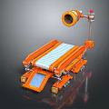 Industrial Equipment Orange Crawler Type With Conveyor Belt Top Mounted Sensor
