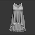 White Sleeveless Top on Mannequin with Gray Black Gradient Background and Reflective Surface 3d model