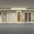 Modern Clothing Store Interior With Display Racks Mannequins And White Garments