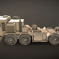 Heavy Duty Sand Colored Military Truck With Large Wheels And Engine