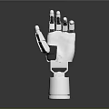 Advanced Robotic Arm With Silver Metallic Design Multiple Joints And Fingers On Cylindrical Base
