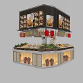 Traditional Chinese Restaurant With Pan Fried Buns Food Display Red Lanterns And Staff