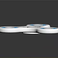 White And Blue Handheld Fidget Spinner With Bearings And Metal Balls For Daily Use