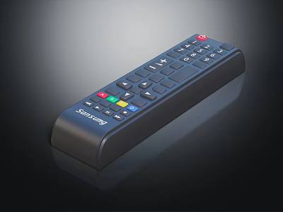 Sharp Black Electronic Remote Control With Colored Buttons For Home Devices 3d model