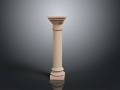 Elegant Classical Architectural Stone Column With Base Shaft And Capital 3d model